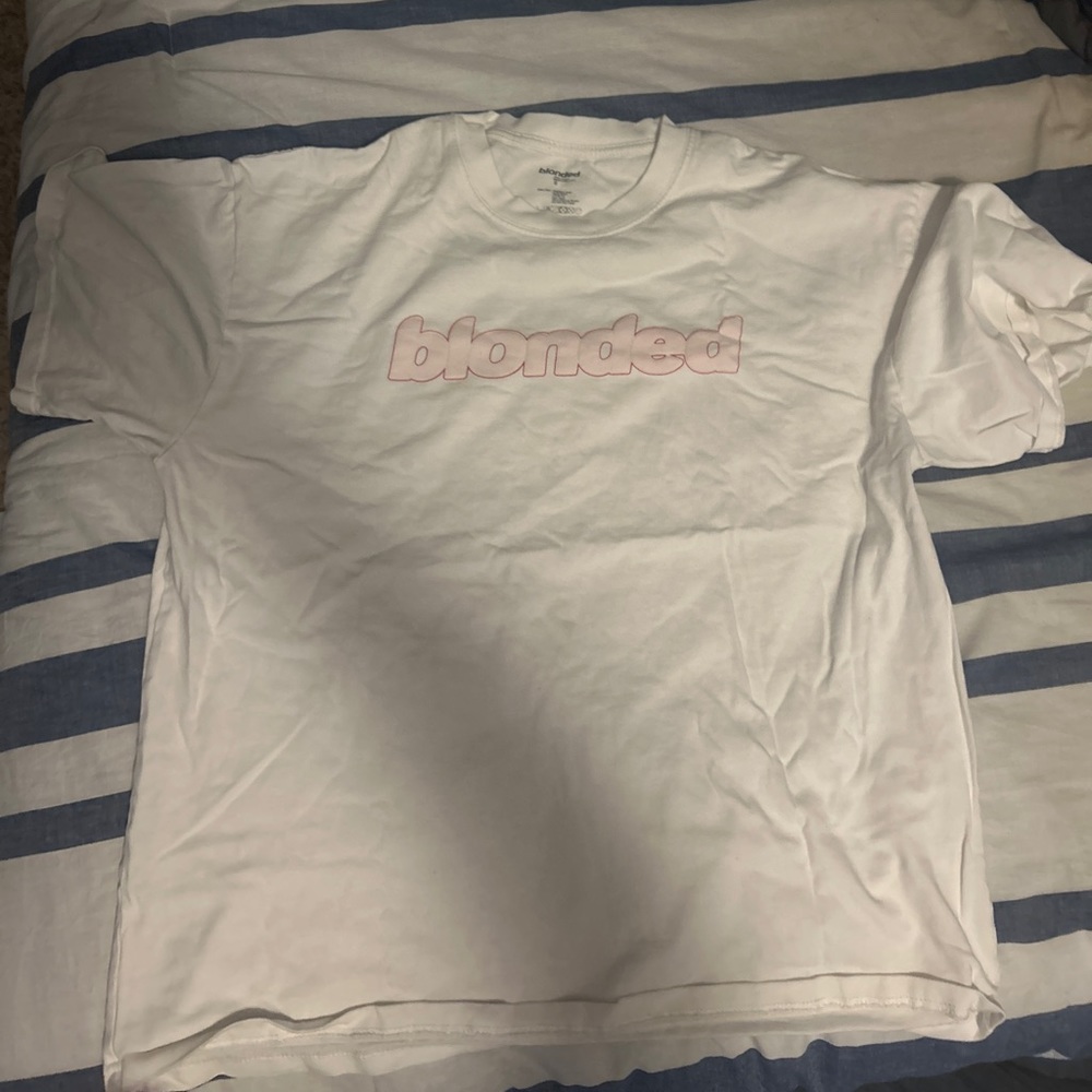 Pink+ White blonded tee Frank Ocean